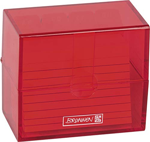 Brunnen 102058023 Karteikasten, 8, 5 x 7, 5 x 4, 8 cm (für A8 Karteikarten), Polystyrol, Red, Colour Code