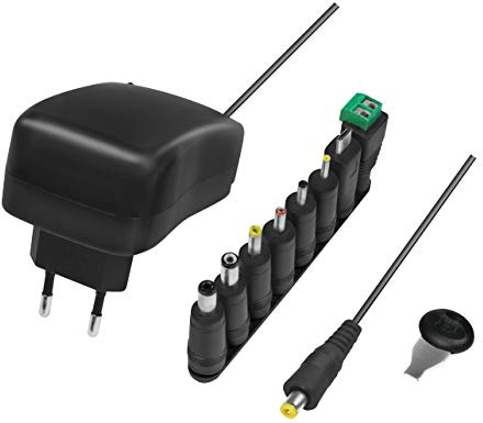LogiLink PA0198 - Universalnetzteil (34W) mit USB-Port und 8 verschiedenen Adaptern, Kurzschluss-, Überspannungs-, Überhitzungs- und Überstromschutz