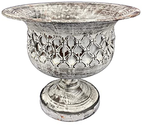 Crispe Topf 'Amphore' Übertopf Pflanzschale aus Metall im Shabby Look Ø 28 cm