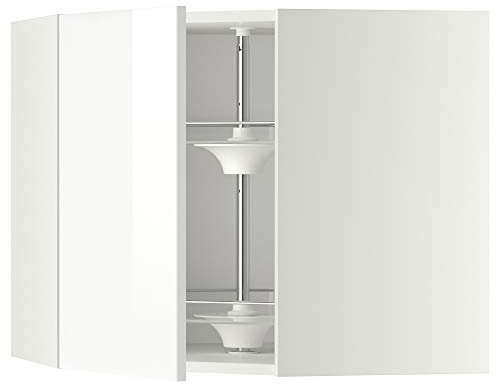 METOD hörnväggskåp med karusell 67,5 x 67,5 x 60 cm vit/ringklocka vit