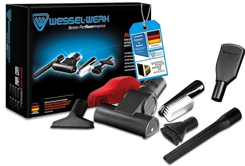 Wessel-Werk Autopflege-Set CarWash Edition | Staubsaugerdüsen zur Autoreinigung an Tankstellen, Waschanlagen und zu Hause | ideal für Sitze und Cockpit | Reinigungszubehör inkl. | passend von 32-38mm