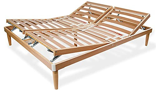Somnus SANA Rete Ortopedica in Legno di Faggio 170x190 Singola Alta 37cm 13 doghe Alzata Testa Piedi