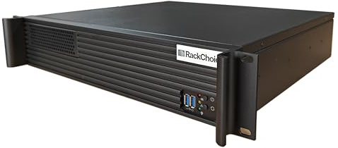 RackChoice MicroATX 2U Rackmount Server Chassis Short Depth 1x5.25 Front +33.5 Bay/Type-C & USB3.0 with 2.0 Adapter Support ATX PSU with top 120mm or Side 80mm Fan