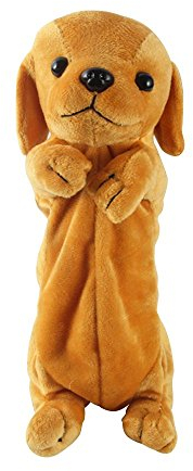 Générique Federmäppchen, Bleistifttasche für Tiere aus Plüsch, in Form eines Golden Retrievers, Cartoon-Form, multifunktionales Make-up