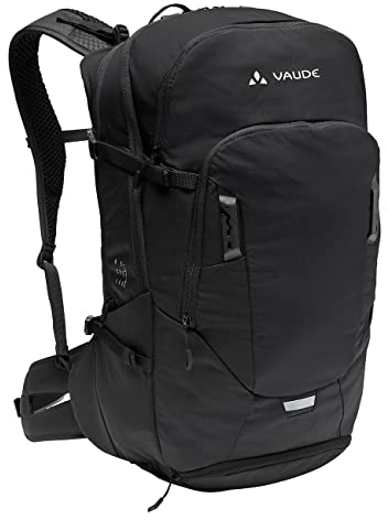 VAUDE Bike Alpin 30+5 Liter- Mountainbike-Rucksack für Mehrtagestouren - mit belüftetem Netzrücken, Schwarz