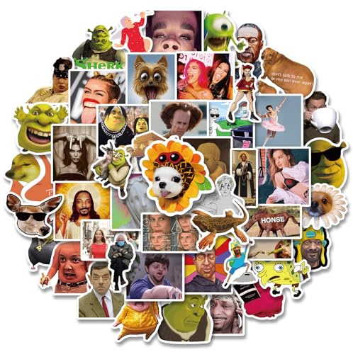 Funny Meme Sticker, 100 Stück Classic Meme Aufkleber, Vinyl Wasserdicht Interessant Scrapbook Skateboard Auto Aufkleber für Jugendliche Erwachsene