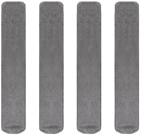 MR.SIGA Lot de 4 Chiffons pour Plumeau Plat Téléscopique, Chiffons de Rechange Microfibre Lavables Réutilisables, Chifffon pour Brosse à Poussière de Chevet, Nettoyeur de Poussière Télescopique, Gris