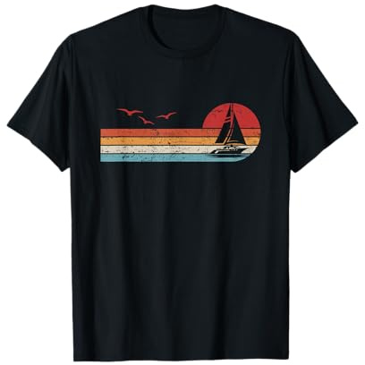 Segler Skipper Segelboot Kapitän Retro Segeln T-Shirt