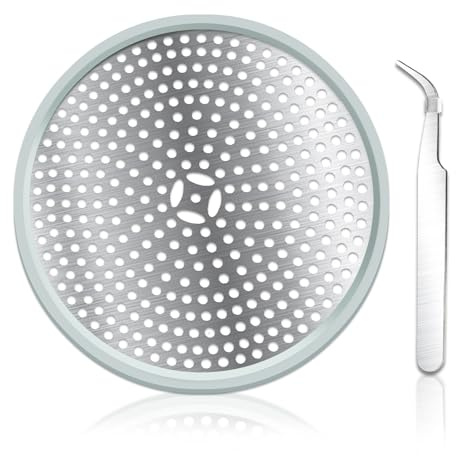 SHFYFHS Shower Drain Protector Edelstahl, Haarsieb Dusche Badewannen, Sieb für Dusche Abflusssieb, Abflusssieb Drain Protector für Duschwanne, mit Pinzette, für Spülbecken, Badezimmer, Küche,11.8cm.