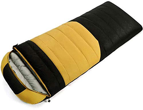 Daunenschlafsack, 5F-32F Hydrophober Gänsedaunen-Schlafsack – Ultraleichter Rucksack-Camping-Schlafsack mit Packsack (Gelbe Gänsedaune 1000 g)