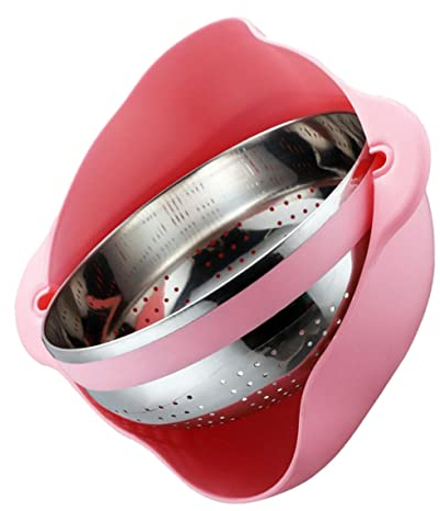 Garneck 360degré Panier à Laver Acier Inoxydable Pour Fruits Et Légumes Évier Drainant Avec Système De Rotation à Tamis à Riz Et Passoire Multi-usage