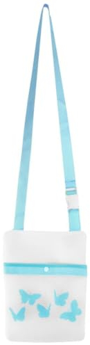LND Gifts Large Peg Bag with Shoulder Strap 27.5cm x 21cm - LND Gifts Clothes Peg Bag Laundry Accessories, Clothes Peg Holder, Butterfly Print, Assorted Colours Pink or Blue