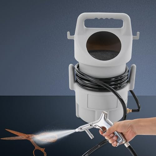 WOLEGM Pistola per sabbiatura, sabbiatura mobile, grande apertura con pistola a spruzzo e tubo trasportatore di sabbia da 4,5 m, per settori industriali come produzione, manutenzione automobilistica