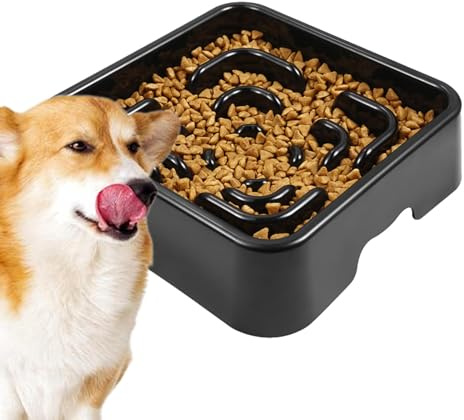 Qfdiwr Bol de Nourriture pour Chien Anti-avalement, Bol à Alimentation Lente pour Chiens,Bol de Nourriture pour Chien Puzzle - Puzzle interactif antidérapant pour Chien, qualité Alimentaire, Bol à