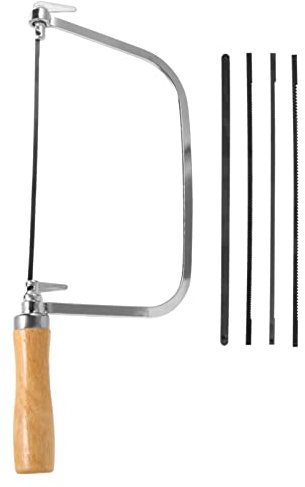 Veemoon 1satz U-förmiger Laubsägebogen Mit Sägeblättern Einstellbare Und Holzschnittsäge Für Präzise Schnitte Schmuckherstellung Und Holzverarbeitung Ergonomischer Holzgriff Für