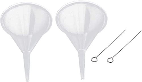 Mini Funnel & Metal Stick Small Clear Plastic Funnel Cremation Urn Filling Kit for Bottle Filling Perfumes Essential Oils Jewellery Ashes Practical