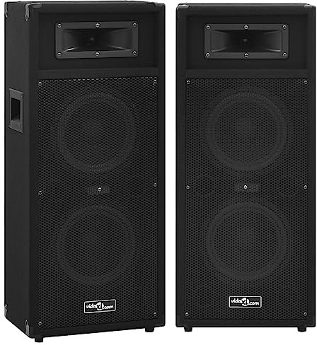 qohoio 70102 Professional Passive Hifi Stage Speakers 2 pcs 1000 W Black Speaker System,Wall Mounted Indoor/Outdoor Surround Sound Speakers,Mountable Mini Box Speakers System Wired for Patio/Porch/Hom