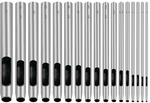 17PCS 0.5-7mm Leather Hole Punch Tool, Leather Hole Punch, Leather Punch Set, Belt Hole Puncher, Leather Working Tools for Leather Watch Band, Leather Tooling Kit (17)