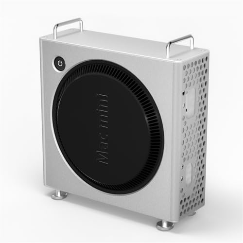 Coque Mac Mini M4/M4 Pro 2024 Housse de Protection Anti-Poussière avec Support Vertical en Aluminium et Support Radiateur