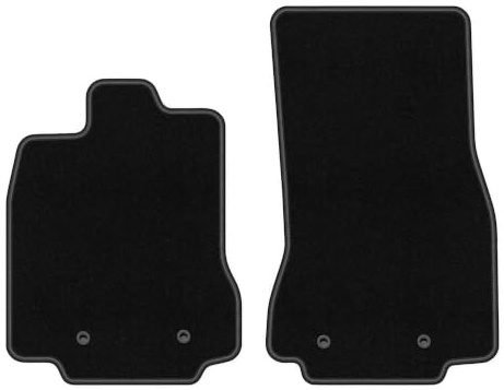 Velours-Fußmatten vorne passend für Jaguar XF I 2WD X250 2007-2015, Schwarz | passend für Limousine/Kombi; dünner Velours-Teppich (Polypropylen), ca. 4 mm; rutschfest, Druckknöpfe 16 mm
