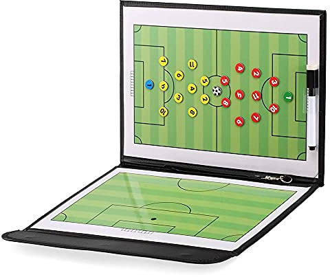 Ejoyous Tablero de Táctica Magnética de Fútbol Plegable, Equipo de Entrenamiento de Entrenador de Fútbol Equipo de Entrenamiento Deportivo con Marcador de Jugadores