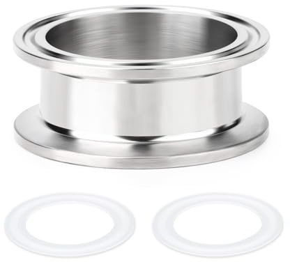 ERGAOBOY 1 Stück 2 Tri Clamp 64MM OD Ferrule Flansch Sanitär Spool Tube 304 Edelstahl Nahtlose Rundrohre mit Unterlegscheiben (Rohrlänge: 1/25MM)