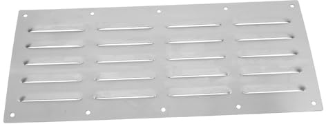 Lurrose Panel de ventilación inoxidable. plastico decorativo de aire rectangular respiradero de yate malla de ventilación de ventilación decorativo Plata