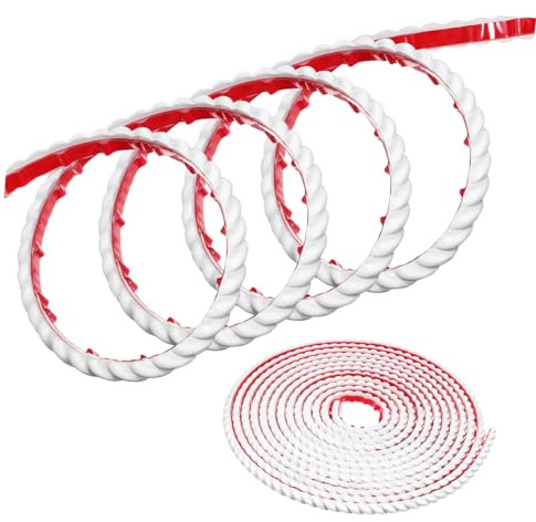 Angoily Baguettes Adhésives Flexibles Pvc, Moulures De Finition Blanches 5m x 1 Cm, Auto-adhésives, Résistantes Et Polyvalentes Pour Plinthes, Bordures De Meubles Et Décorations Murales