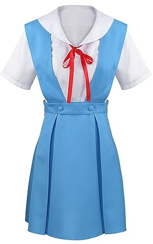 Zhongkaihua Disfraz de cosplay de Ayanami Rei, uniforme escolar de anime, Asuka Langley Soryu, disfraz de cosplay para Halloween