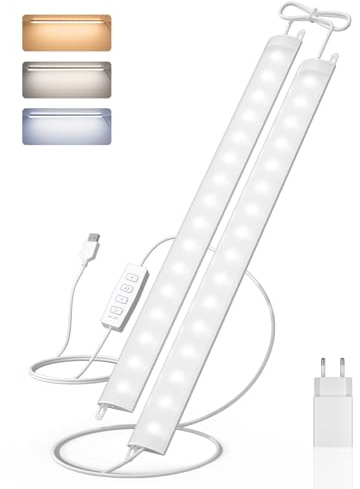 GOODEA Ultra Dünne Küche Unterbauleuchte LED Dimmbar, 6x30cm 400lm Schrankbeleuchtung mit Kabel, 3 Farbtemperatur LED Leiste Schrankleuchten für Küche, Keller, Abstellräume