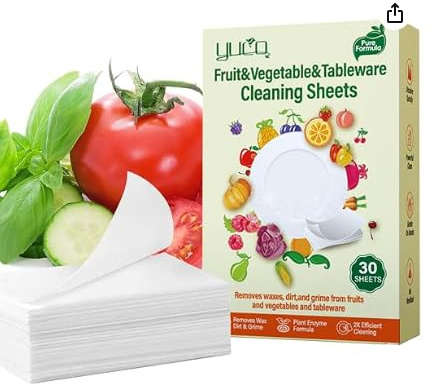 Lot de 120 tablettes de lave-vaisselle - Nettoyant naturel pour fruits et légumes - Biodégradable - Sans plastique - Dissolution rapide - Nettoyage puissant - Pour vaisselle, fruits et légumes