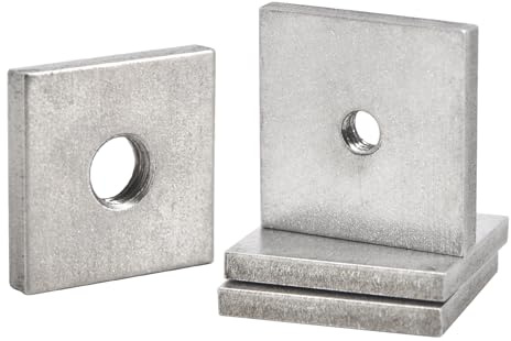 Tuercas cuadradas de acero inoxidable 304 M12 x 40 x 40 mm, tuercas cuadradas para conector de maquinaria de muebles (grosor 5 mm, 8 piezas)