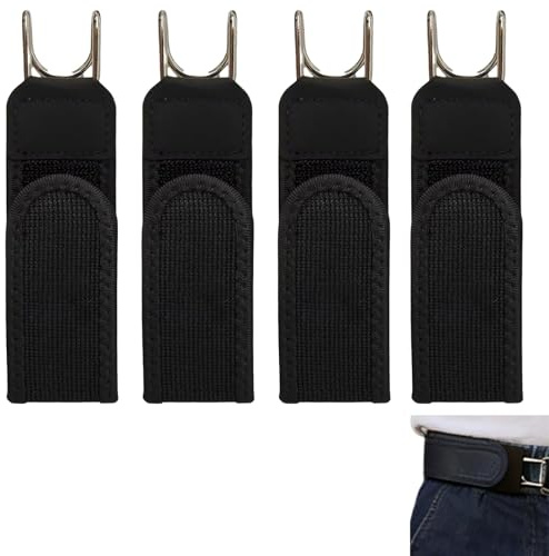 4 Pack Unsichtbarer Elastischer Gürtel Mit Metallhaken, Verstellbarer Gürtel Ohne Schnalle Mit Metallhaken Und Klettverschluss, Unisex Dehnbarer Gürtels Ohne Schnalle Für Damen Herren