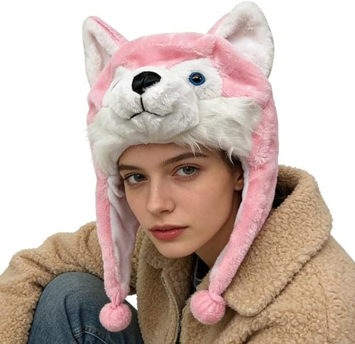Bonnets d'Animaux pour Adultes Doux Mignon Chaud Déguisement De Fête