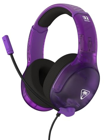 Turtle Beach Airlite Fit Ghost Purple Wired Gaming Headset Officially Licensed for Nintendo Switch 2 and Nintendo Switch, and Nintendo Switch OLED – Flip-to-Mute Mic, Over-Ear Premium Comfort