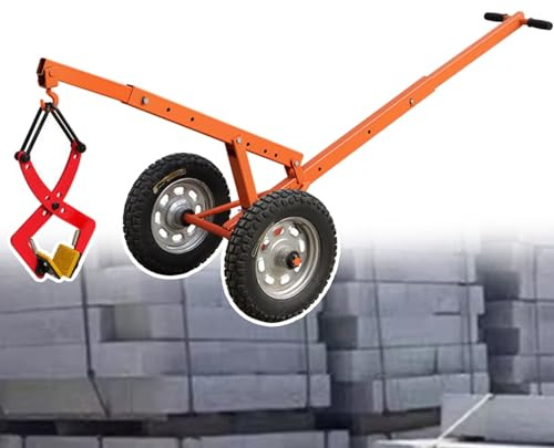 Verstellbarer Steintransportwagen mit Robusten Hebeklemmen Zum Heben, Bewegen und Transportieren Von Ziegeln, Geeignet for Unebenes Gelände Auf Baustellen