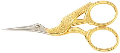 Gingher 01-005280 Storch-Stickschere, 8,9 cm, Gold