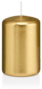 Stumpenkerzen Gold, 60 x 40 mm, 16 Stück