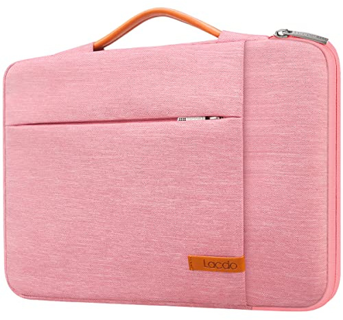 Lacdo 360° Protectora Funda Portátil para 13 New MacBook Air M5 A3449 2026, M4 A3240 2025/M3 A3113/M2 A2681/M1 A2337, 13 MacBook Neo A18 Pro A3404 2026, 13 iPad Pro M5/iPad Air M4 Borsa Bag, Rosado