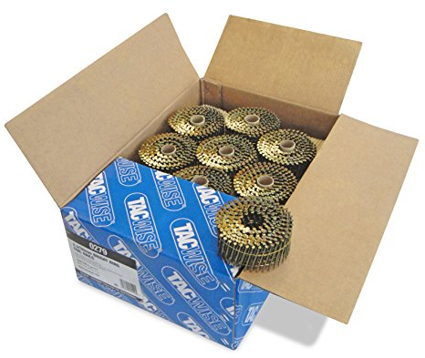 Tacwise 0279 Clous en Rouleau à Tête Plate de Type 2,3 / 50 mm, Pointe en Diamant, Tige Annelée, Acier Sans Protection, Inclinés à 16°, Reliés en Fil, Lot de 9000