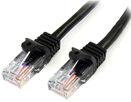 StarTech 3m Cat5e Snagless Ethernet Cable, PoE, Black (45PAT3MBK) | Gold-plated RJ45, Patch Cable, Ethernet Cord, 5Gbps speeds, 24AWG copper, UTP