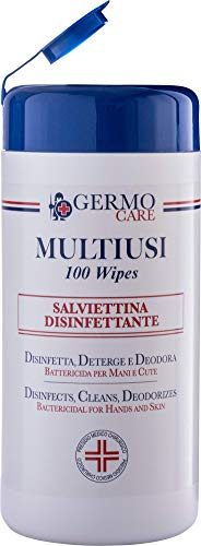 Germo Q360 - Fazzolettini Disinfettanti, Barattolo da 100 Salviettine