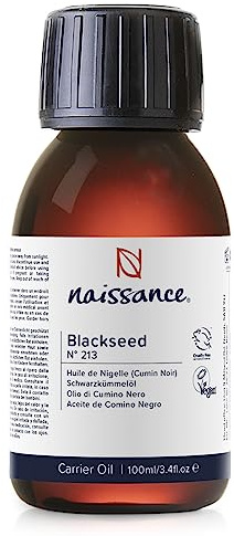 Naissance Svartfröolja (nr. 213) 100ml (Kummin frön, Nigella Sativa) - Kallpressad, Naturlig, Raffinerad, Vegansk - för Hud, Ansikte, Naglar, Kropp, Hår, Tillväxt, Schampo, Massage