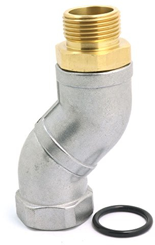 NUZAMAS Adaptador giratorio de manguera de transferencia de combustible de 3/4 pulgadas, 45 grados, rotación de 360 grados, adaptador sin torceduras, accesorios de bombeo de agua