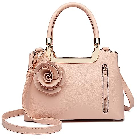 Miss Lulu Handtasche Damen Mit Blumen Henkeltasche Schultertasche Umhängetasche Elegant Kunstleder Retro Tasche Damen