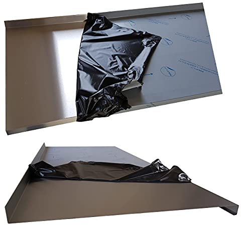 Edelstahl Abdeckplatte Arbeitsplatte k240 geschliffen Edelstahltisch Gastrotisch 0,8mm Abdeckung für 70 cm Küchenarbeitsplatte 4 cm stark 200 cm (2000mm) lang