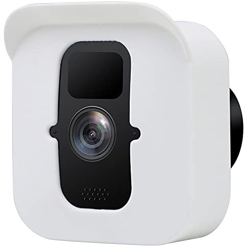 Meffort Inc Silicone Skin Case Cover with Sun Glare UV & Weather Protection Camouflage Disguise Covers Compatible with Blink Outdoor Camera (3rd Gen) - White (1 Pack)