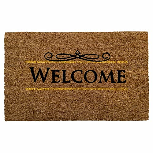 Vivol Paillasson coco Welcome 50 x 80 cm – Antidérapant, sans poussière et efficace contre la saleté