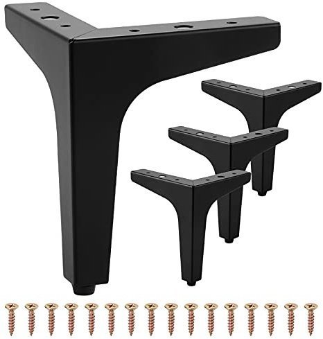 Moendergo 4 Pack Furniture Legs, 15cm Metal Sofa Table Legs Cabinet Feet with Screws Protector Feet, Replacement Furniture Legs for Cabinet, Wardrobe