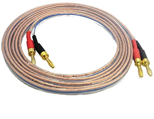 MGRAS Audio Cable Speaker Cable With Banana Plug Gold-plated Copper HIFI Sound Quality Oxygen-free Copper Wire cable wire (Length : 20m, Specification : 200 core (2x1mm2))